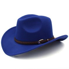 Looking for a stylish and high-quality western hat to complete your cowboy/cowgirl look? Check out our American Heritage Cowboy Cowgirl Style Western Hat! Made with premium materials, this hat is not only durable but also comfortable to wear for extended periods. Its unique design features a classic cowboy/cowgirl style with a wide brim and an adjustable strap to ensure a perfect fit. Whether you're going to a rodeo, a country concert, or just want to add some Western flair to your outfit, this Trendy Fedora Hat Bands For Ranch, Western Blue Hat Bands For Ranch, Western Blue Hat Bands For Spring, Blue Western Hat Bands For Spring, Western Style Felt Hat For Summer, Summer Western Felt Hat For Western-themed Events, Western Style Summer Felt Hat For Western-themed Events, Western-style Summer Felt Hat For Western-themed Events, Blue Country Style Hat Band For Ranch