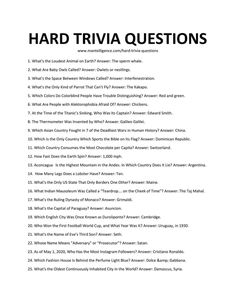 the back cover of hard trivia questions, which is in black and white text