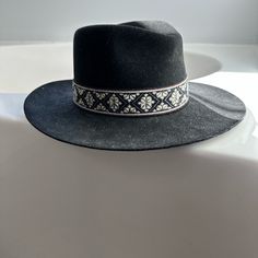 One Size Brand New With Tags And Never Worn. Cute Accessory To Add To Any Outfit With A Detailed Band In Brown And Cream! Black Western Style Felt Hat For Spring, Black Western Fedora For Spring, Western Black Fedora For Spring, Black Winter Hats For Vacation, Black Winter Hat For Vacation, Black Winter Vacation Hats, Black Fedora Felt Hat One Size Fits Most, Adjustable Black Hat Bands For Spring, Adjustable Black Hat Band For Spring