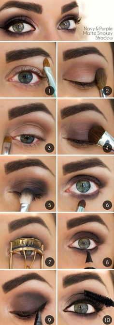 Matte smokey eye makeup for fall. #makeup #tutorial #womentriangle Perfect Makeup Tutorial, Smoky Eye Makeup Tutorial, Tutorial Eyeliner, Mekap Mata, Purple Smokey Eye, Make Up Tutorials, Makeup Tip, Corte Bob