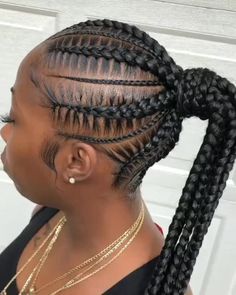 Thick Cornrows, Stitch Ponytail, Cornrows Hairstyles