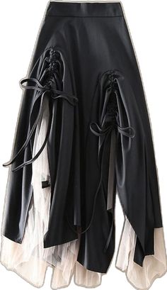 Drawstring Skirt, Fashion Patchwork, Y2k Skirt, Tulle Skirts, Mode Inspo, Goth Outfits, Soft Grunge, Looks Style