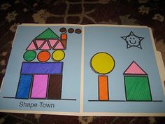 two children's book pages with different shapes and sizes on them, one has a star