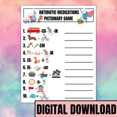 a printable game with an image of animals and other things in the form of letters