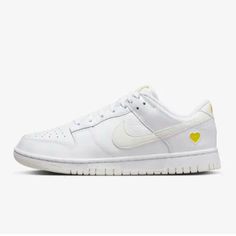 Pastel Sneakers, Sneakers Air Force, Shoes Yellow, White Pastel, My Shopping List, Heart Shoes, Yellow Heart, Nike Dunk Low, Dunk Low