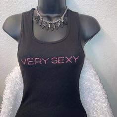 Nwot: Vs- Racer Tank, One Size Fits All. 100% Cotton Runs A Little Smaller In Size. Pink Bling, Tokio Hotel, Racer Back, Vs Pink, One Size Fits All, Victoria’s Secret, Victoria's Secret, Black Pink, Womens Tops