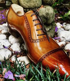 Unique New Handmade Ten Brogue Cap Toe Anniversary Lace Up Shoes In Genuine Leather For Men sold by Handmade Envy on Storenvy Tan Brogues, Gents Shoes, Shoe Designs, Expensive Shoes, Gentleman Shoes, Brown Oxfords, Brown Shoes, Elegant Shoes, Leather Shoes Men