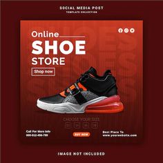 an image of a shoe shop page on the website for social media post templates