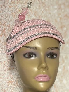 Pink Bead Hat for Church, Wedding, Mother of the Bride, Head Covering, Tea Parties Hat is trimmed with beaded hat pin. Perfect for any special occasion. The hat measures 10X7 inches. Hat can be worn on either side of the head. All hats shipped via Free Shipping will be shipped via USPS First Class Mail. Gifts for mom, sister, wife, or yourself. Handmade Pinched Crown Hat For Wedding, Adjustable Cap Headpiece For Party, Adjustable Cap Style Headpiece For Party, Adjustable Crochet Party Hat, Beaded Party Costume Hats And Headpieces, Elegant Adjustable Cap Headpiece, Party Hats With Bead Caps, Embellished Party Cap, Elegant Adjustable Hats With Bead Caps