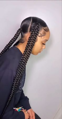 Freshman Hairstyles, Plat Braids, Big Knotless Braids, Imvu Heads, Black Haircut Styles, Braided Ponytails, Quick Braids, Weave Hairstyles Braided, Sleek Ponytail Hairstyles