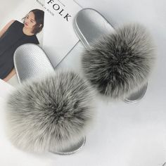 Shoes Women's Shoes Slippers fur slippers fox fur slippers real fur slippers fur slides real fox fur fluffy slides fur sandals outdoor slippers flower girl sandals furry slides fur flip flop silver sole slides silver fur slides Fur Sliders, Fluffy Slippers, Womens Summer Shoes, Slippers Women, Pink Shoes