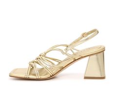 Marc Fisher Magnify Sandal - Free Shipping | DSW Formal Sandals With Block Heel For Party Season, Pointed Toe Sandals For Summer Gala, Spring Gala Heels With Heel Loop, Modern Square, Marc Fisher, Formal Looks, Block Heels, Open Toe, Gold Metal