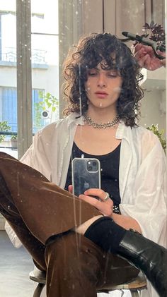 Long Curly Hair Haircuts Men, Curly Hair Outfits Men, Long Hair Bangs Curly, Masc Long Curly Hair, Long Masculine Hairstyles Curly, Wolfcut Men Long Hair Curly, Man Curly Hair Long, Queer Curly Haircut Long