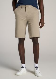 American-Tall-Men-Chino-Shorts-Desert-Khaki-front Tall Men, Chinos Style, Sports Blazer, Long Sleeve Tee Shirts, Beat The Heat, Chino Pants, Khaki Chinos, Look Stylish, Suit Shop