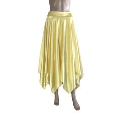 "It is made from soft and good quality Silk fabric. This is made to order in your measurements. Skirt length: 27\" x 37\" .It can be made longer or shorter. It is made with a zipper. You can choose other colors from the color chart. When you order please give me your measurements: 1: The length of the skirt from the top of the waistline to the bottom hem. 2: Waist ( where you want the waistline to be). 3: Hips ( around the fullest part) 4: And your color choice. *When you order will have a place Fitted Satin Gathered Skirt, Fitted Satin Full Skirt Bottoms, Stretch Satin Flared Skirt Bottoms, Gold Flowy Long Skirt, Fitted Gold Lined Maxi Skirt, Gold Fitted Maxi Skirt For Summer, Fitted Gold Maxi Skirt With Lined Detail, Fitted Gold Flared Skirt, Gold Fitted Flared Skirt