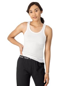 Basic Everyday Cotton Tank Top, White Cotton Ribbed Tank Top, Casual Ribbed Cotton Camisole, Basic Ribbed Cotton Tank Top, Cotton Seamless Tank Top For Daywear, Seamless Cotton Tank Top For Daywear, Comfortable Ribbed Cotton Tops, Comfortable Cotton Ribbed Top, Ribbed Cotton Tank Camisole