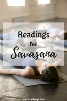 people doing yoga on mats with the words readings for savasana