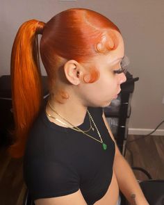 Swoop Pony, Ginger Color, Slick Ponytail, Color Streaks, Weave Styles, Sleek Bun, Dyed Natural Hair