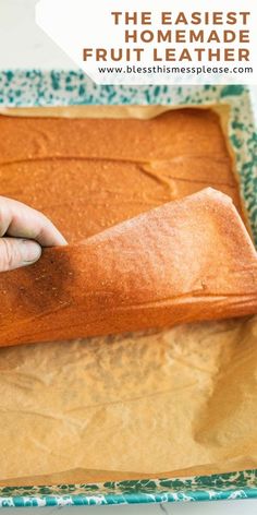 a person is using a wooden cutting board to make homemade fruit leathers for crafts