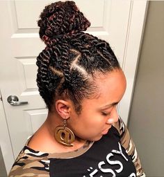 4c Twists, Work Updo, Rope Twists, Locs Bun, Twisted Bun, Twa Styles, Natural Hair Haircuts, Natural Vibes, Natural Hair Transitioning