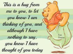 a winnie the pooh quote with an image of a teddy bear holding a bag