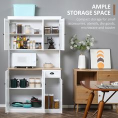 an image of a storage space for small accessories and kitchen items in the living room