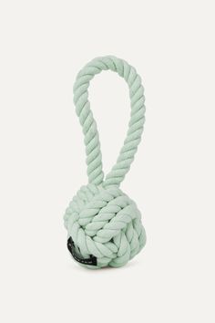 a green rope with a black hook on it