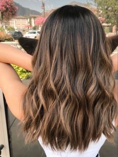 Balayage Long Hair, Black Hair Balayage, Balayage Hair Dark, Dirty Blonde Hair