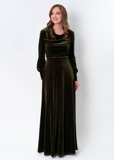 Long Dress Bridesmaid, Velvet Long Dress, Velvet Bridesmaid Dress, Velvet Formal Dress, Velvet Bridesmaid, Olive Green Velvet, Velvet Dress Long, Velvet Bridesmaid Dresses, Dress Velvet