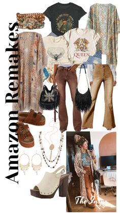 Boho Relaxed Outfit, Bohemian 70s Fashion, Boho Amazon Outfits, Boho Western Style Outfits, Boho Western Winter Outfits, Amazon Boho Clothes, Fall Going Out Outfits 2024, Fashion Inspo Outfits 2024 Spring, Boho Mom Style Summer