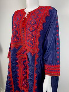 Vintage Balochi Dress - Etsy Turkey Traditional Red Embroidered Dress With Geometric Patterns, Traditional Red Embroidered Dress With Geometric Design, Traditional Red Dress With Geometric Embroidery, Silk Embroidered Dress For Traditional Ceremonies, Red Folk Style Dress With Intricate Embroidery, Red Embroidered Tunic Dress, Traditional Blue Dress With Geometric Embroidery, Elegant Red Dress With Chikankari Embroidery, Red Dresses With Embroidered Border For Traditional Ceremonies