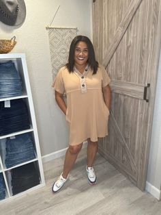 This chic T Shirt Dress is perfect for any occasion thanks to its pocket-packed style and above the knee length. A ribbed knit keeps you comfy and cute all day long, so you can do anything - and look cool, too! Who says fashion can't multi-task? Knit T Shirt, Above The Knee Dress, Chic Shop, You Can Do Anything, Knee Dress, Knitted Tshirt, Look Cool, Above The Knee, Do Anything