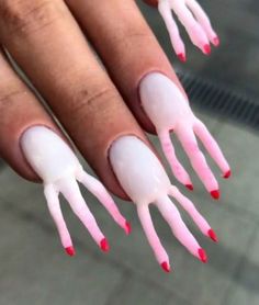 Fail Nails, Bad Nails, Crazy Nail Designs, Crazy Nail Art, Easy Nails, Crazy Nails, Nail Swag, White Nail, Nail Designs Spring