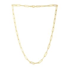 Discover the perfect blend of sophistication and contemporary style with the JewelStop 14K Yellow Gold Polished Finish Long Domed Paperclip Necklace. This elegant 18-inch necklace features a series of elongated paperclip-shaped links, each adorned with a sleek, domed finish that enhances its reflective quality. Crafted from high-quality 14K yellow gold, the necklace is polished to a high sheen, ensuring a brilliant and lasting shine. The long, domed paperclip links offer a modern twist on a clas Formal Paperclip Chain Necklace, Modern Rectangular Paperclip Chain Necklace, Classic Necklace With Rectangular Paperclip Chain, Classic Rectangular Paperclip Chain Necklace, Modern Paperclip Box Chain Necklace, Classic Necklace With Paperclip Shape And Lobster Clasp, Classic Paperclip Necklace With Lobster Clasp, Formal Rectangular Paperclip Chain Necklace, Formal Paperclip Chain Necklace With Box Chain