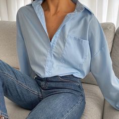 F00134199-105 New Street Style, Effortless Fashion, Casual Long Sleeve Shirts, Loose Shirts, Elegant Shirt, Classic Fashion, Summer Fashion Outfits, Women Shirts Blouse, Cardigan Tops