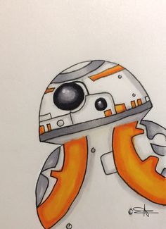 a drawing of a star wars bbg helmet