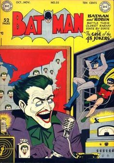 an old comic book cover with the joker