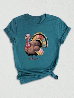 Get ready to celebrate Thanksgiving in style with our **Funny Turkey Shirt**! This playful tee is perfect for anyone looking to add a bit of humor to their holiday wardrobe. Designed with cool graphics, our **Cool Girls TShirts** are ideal for fashionable women who enjoy standing out. This **Thanksgiving T-Shirt** is not just a classic, but a must-have for the **Fall Season Shirt** collection. Whether you're attending a festive gathering or simply enjoying the crisp autumn air, our **Fall Shirt** makes the ideal outfit. Surprise a loved one with this cute tee; it's one of the best **Fall Gifts** you can find! Trendsetters will love our **Trendy Turkey Shirt**, designed for those who want to express their personality during the holidays. Perfect for moms, this **Mom Shirt** also resonates w Green Crew Neck Novelty Top, Green Novelty Graphic Print Top, Green Graphic Print Novelty Top, Green Novelty Short Sleeve Top, Funny Multicolor Cartoon Print Tops, Multicolor Funny Cartoon Print Tops, Green Short Sleeve Novelty Top, Multicolor Cartoon Print Funny Tops, Fun Fall T-shirt With Funny Print