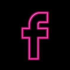 a neon pink cross on a black background with the word f in it's center