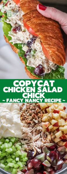 the chicken salad sandwich has many different toppings