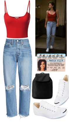 90s Fashion School Outfits, Rachel And Monica Costume, Outfit Ideas From Movies, Tv Show Inspired Outfits, Monica Geller Style Outfits, 90s Fashion Outfit Ideas, Tv Shows Outfits, Monica Geller Outfits Summer, Monica Geller Inspired Outfits