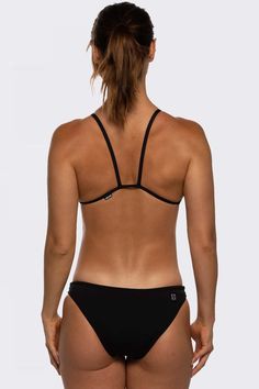 Black Nylon Swimwear With Drawstring For Swimming, Black T-back Swimwear For Beach, Black T-back Swimwear, Nylon Swimwear With Tie-side Bottom For Swimming, Adjustable Straps Tie-side Swimwear For Swimming, Adjustable Straps Tie-side Bottom Swimwear, Adjustable Straps Tie-side Swimwear, Black Swimwear With Drawstring For Pool, Black Tankini For Beach Season Water Sports