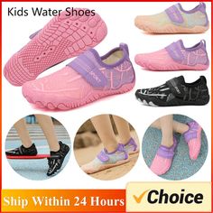 Kids Water Shoes Surfing Snorkeling Shoes Breathable Sports Trainning Sneakers Qiuck Drying Beach Swimming Footwear Features: 1.Breathable Comfort: The upper part of these kids water shoes is crafted with a layer of air mesh combined with synthetic leather, providing a soft and breathable experience. This ensures that little feet stay cool and comfortable even during active play in and out of the water. 2.Flexible Fit: Designed with a soft, pliable structure, these barefoot beach sandals conform Kids Water Shoes, Water Shoes For Kids, Active Play, Kids Water, Summer Water, Aqua Shoes, Beach Swimming, Workout Shoes, Barefoot Shoes