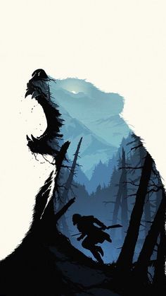 the poster for the british academy film awards shows a bear and a man in silhouette