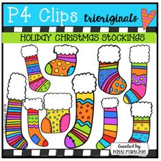 christmas stockings cliparts with the word holiday stocking cut outs on it's side