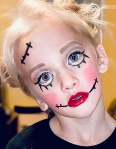 Halloween Makeup For Girls Kids, Halloween Makeup For Kids Girls Make Up, Kids Halloween Makeup Easy, Halloween Make Up Kids Girl, Kids Ghost Face Paint, Simple Halloween Makeup For Kids, Monster High Halloween Makeup, Halloween Makeup Ideas Kids, Face Painting For Halloween For Women