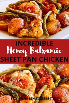 honey balsamic sheet pan chicken Roast Chicken Breast And Vegetables, Balsamic Vinegar Chicken