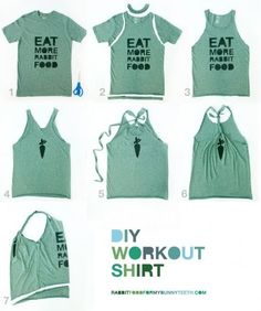 the instructions to make a diy workout shirt