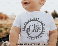 a baby wearing a t - shirt with the words wild one on it's chest