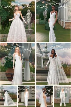 the wedding dress is all different styles and colors